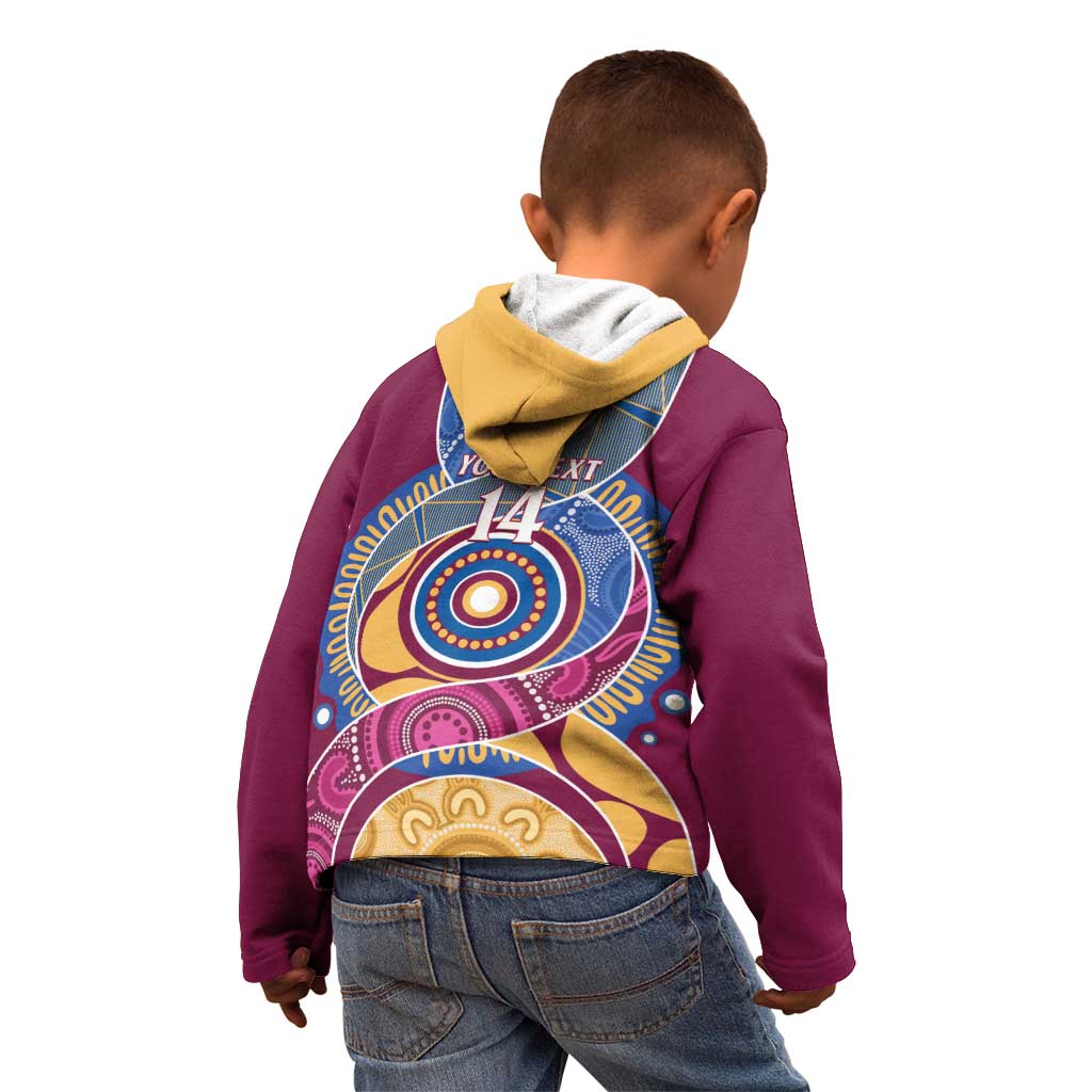 Brisbane Lions Football Custom Kid Hoodie Premiers Proud Aboriginal Art - Vibe Hoodie