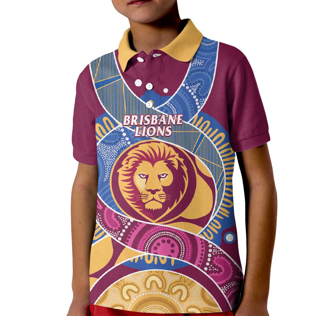 Brisbane Lions Football Custom Kid Polo Shirt Premiers Proud Aboriginal Art - Vibe Hoodie