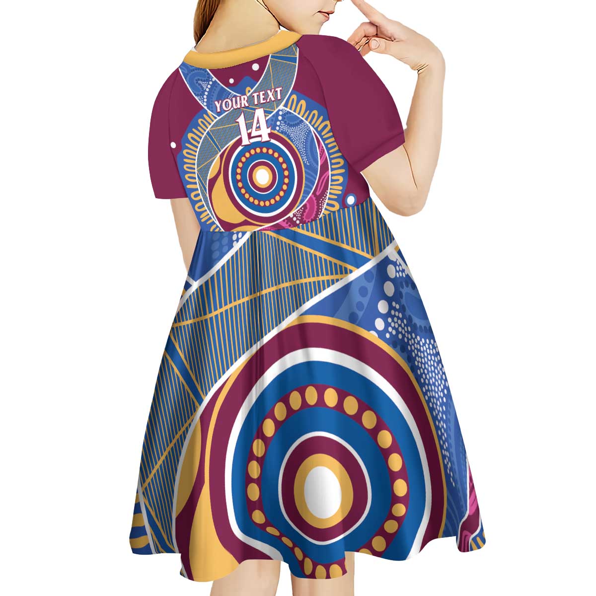 Brisbane Lions Football Custom Kid Short Sleeve Dress Premiers Proud Aboriginal Art - Vibe Hoodie