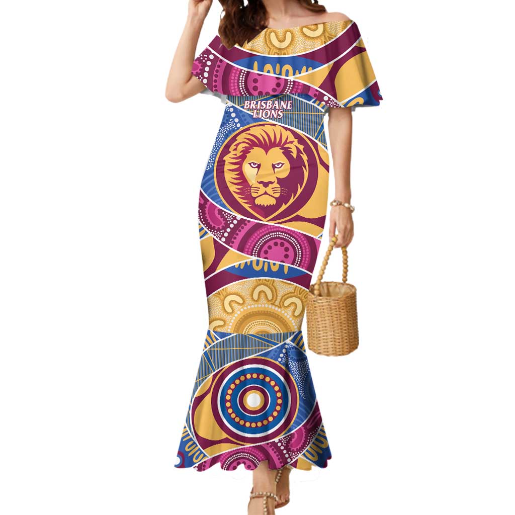Brisbane Lions Football Custom Mermaid Dress Premiers Proud Aboriginal Art - Vibe Hoodie