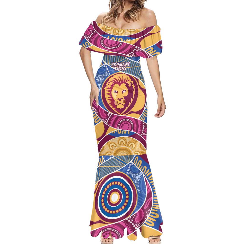 Brisbane Lions Football Custom Mermaid Dress Premiers Proud Aboriginal Art - Vibe Hoodie