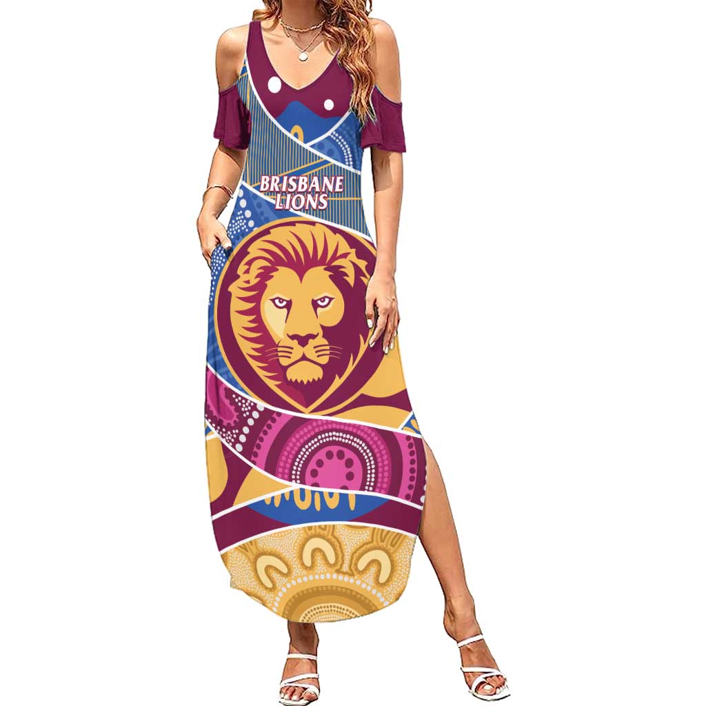 Brisbane Lions Football Custom Summer Maxi Dress Premiers Proud Aboriginal Art - Vibe Hoodie
