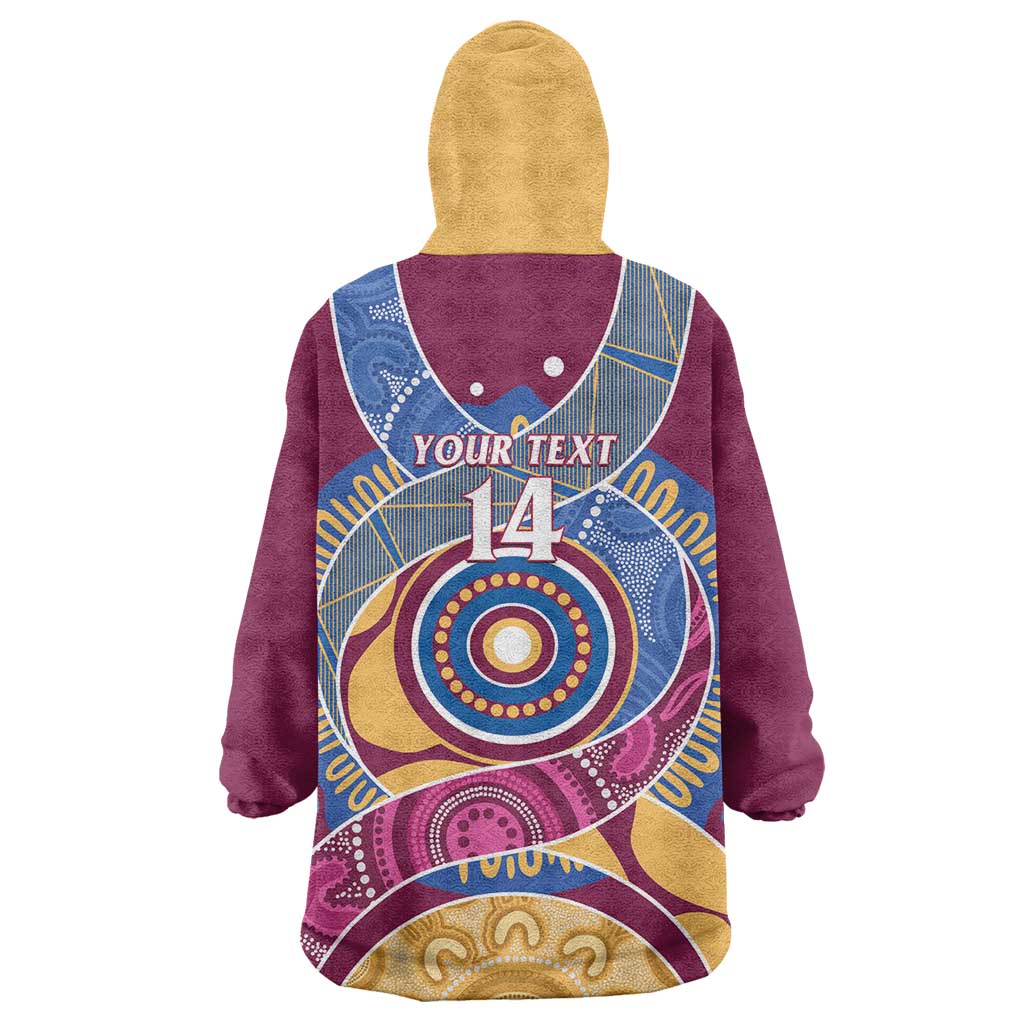 Brisbane Lions Football Custom Wearable Blanket Hoodie Premiers Proud Aboriginal Art - Vibe Hoodie