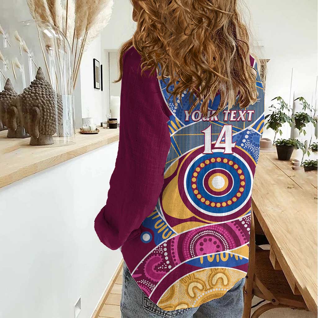 Brisbane Lions Football Custom Women Casual Shirt Premiers Proud Aboriginal Art - Vibe Hoodie