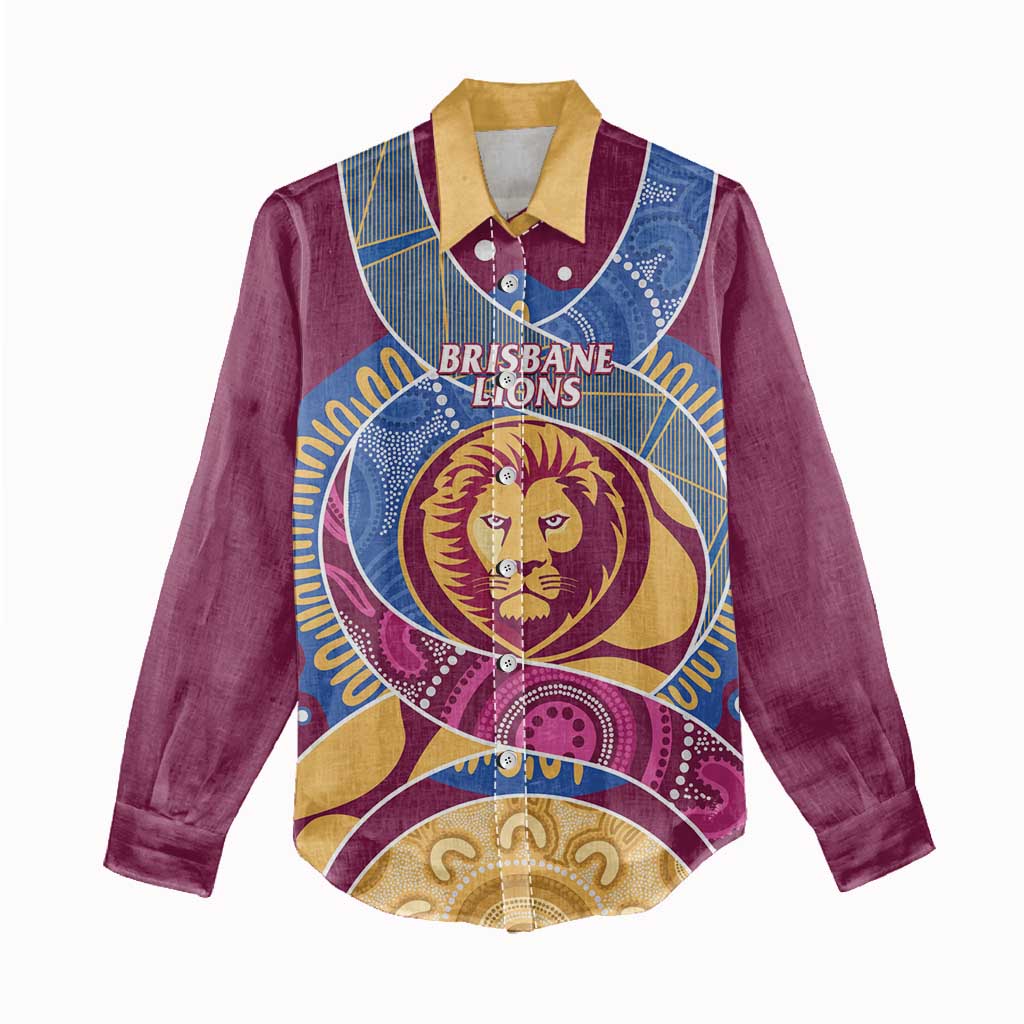 Brisbane Lions Football Custom Women Casual Shirt Premiers Proud Aboriginal Art - Vibe Hoodie