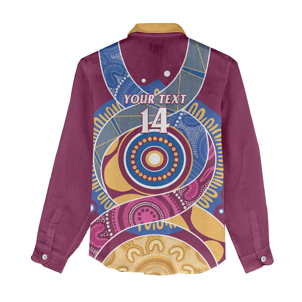 Brisbane Lions Football Custom Women Casual Shirt Premiers Proud Aboriginal Art - Vibe Hoodie