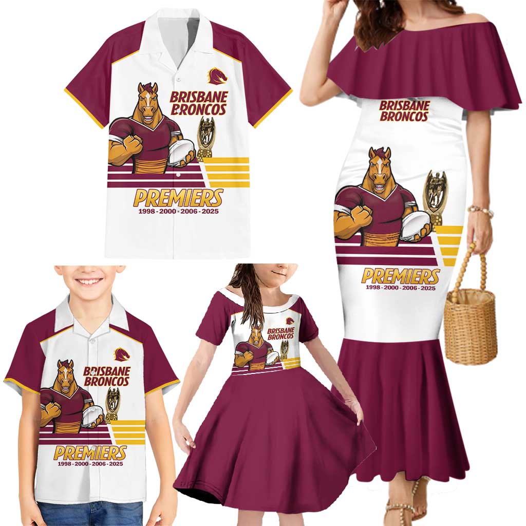 Brisbane Broncos Rugby Personalised Family Matching Mermaid Dress and Hawaiian Shirt NRL 4th Premiers Proud - Vibe Hoodie