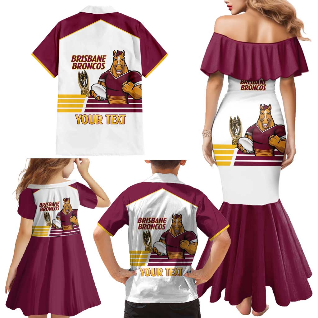 Brisbane Broncos Rugby Personalised Family Matching Mermaid Dress and Hawaiian Shirt NRL 4th Premiers Proud - Vibe Hoodie
