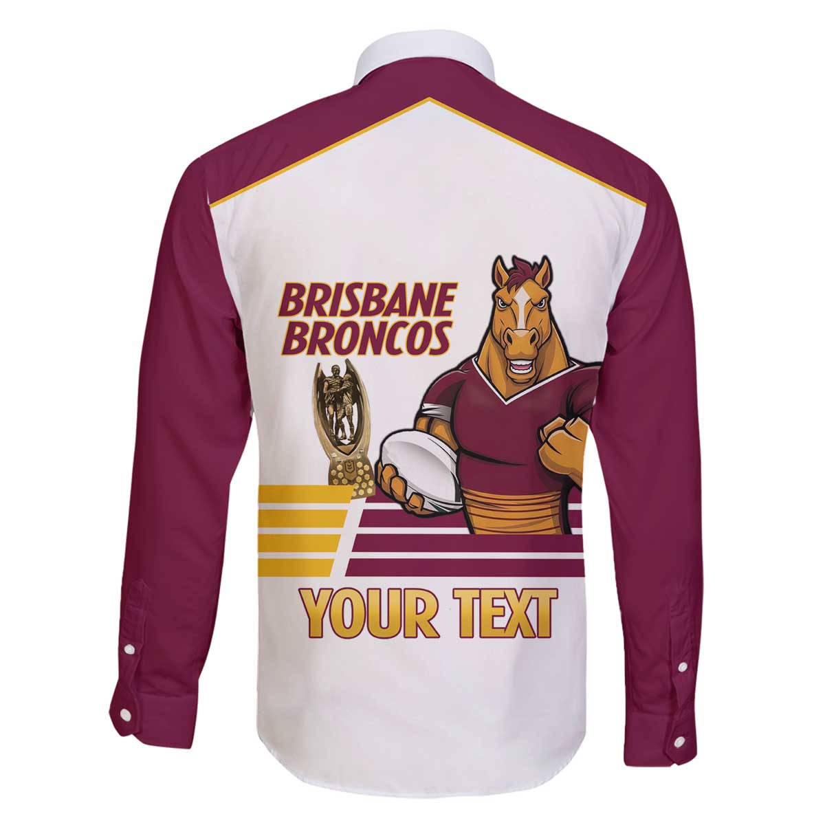Brisbane Broncos Rugby Personalised Family Matching Off The Shoulder Long Sleeve Dress and Hawaiian Shirt NRL 4th Premiers Proud - Vibe Hoodie