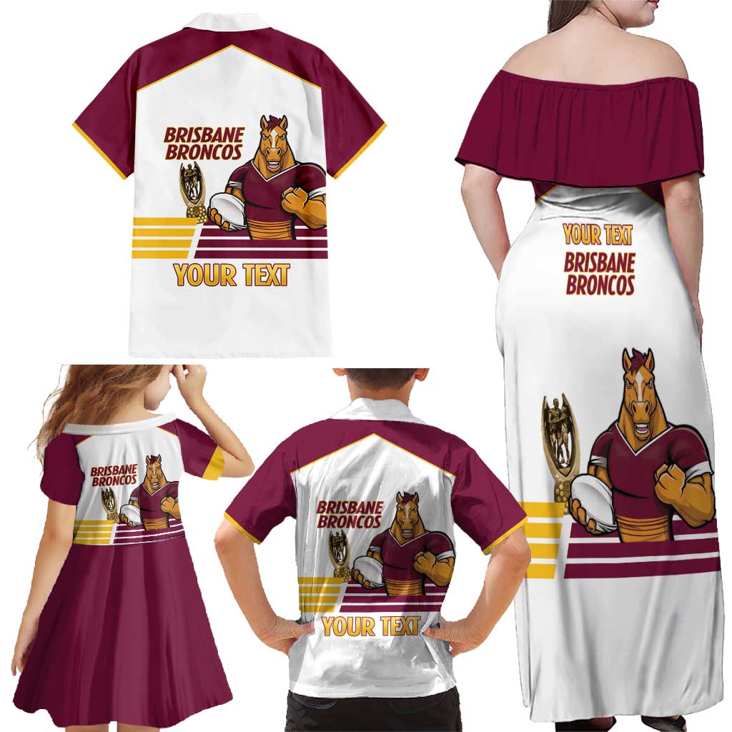 Brisbane Broncos Rugby Personalised Family Matching Off Shoulder Maxi Dress and Hawaiian Shirt NRL 4th Premiers Proud - Vibe Hoodie
