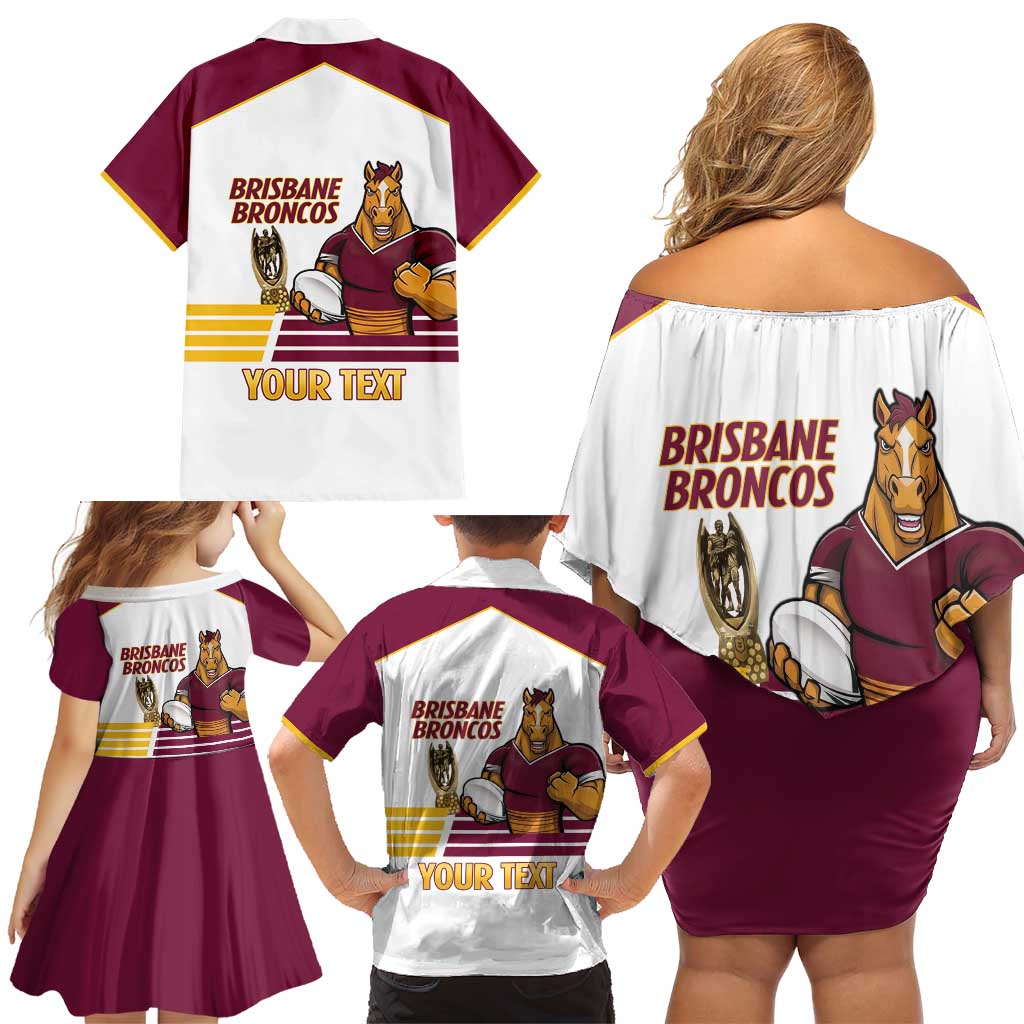 Brisbane Broncos Rugby Personalised Family Matching Off Shoulder Short Dress and Hawaiian Shirt NRL 4th Premiers Proud - Vibe Hoodie