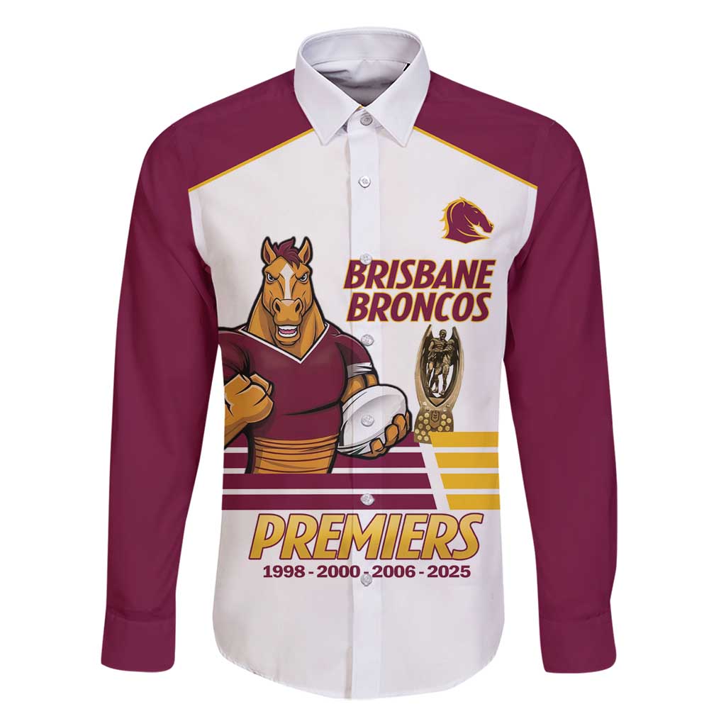 Brisbane Broncos Rugby Personalised Family Matching Off Shoulder Short Dress and Hawaiian Shirt NRL 4th Premiers Proud - Vibe Hoodie