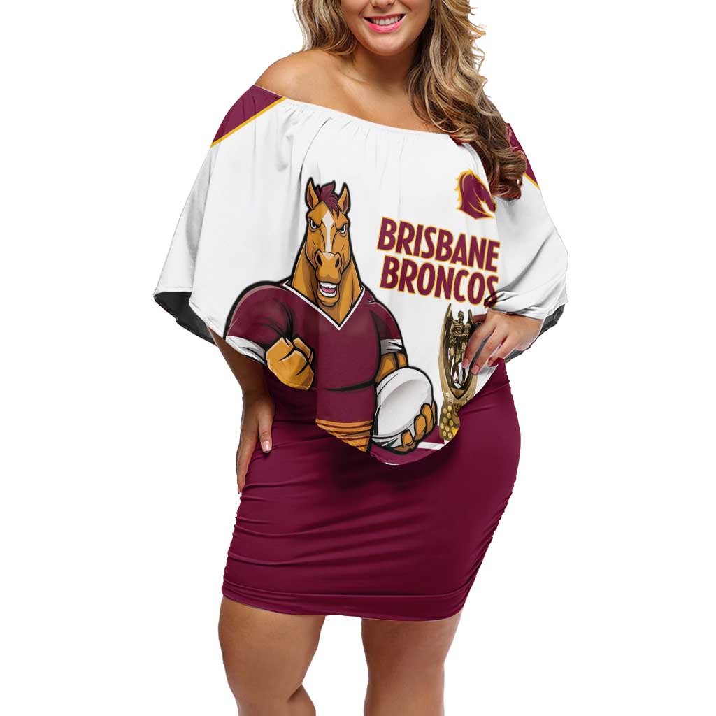 Brisbane Broncos Rugby Personalised Family Matching Off Shoulder Short Dress and Hawaiian Shirt NRL 4th Premiers Proud - Vibe Hoodie