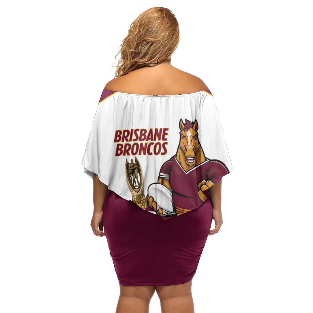Brisbane Broncos Rugby Personalised Family Matching Off Shoulder Short Dress and Hawaiian Shirt NRL 4th Premiers Proud - Vibe Hoodie