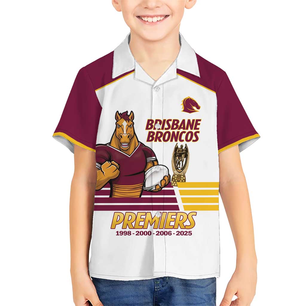 Brisbane Broncos Rugby Personalised Family Matching Short Sleeve Bodycon Dress and Hawaiian Shirt NRL 4th Premiers Proud - Vibe Hoodie