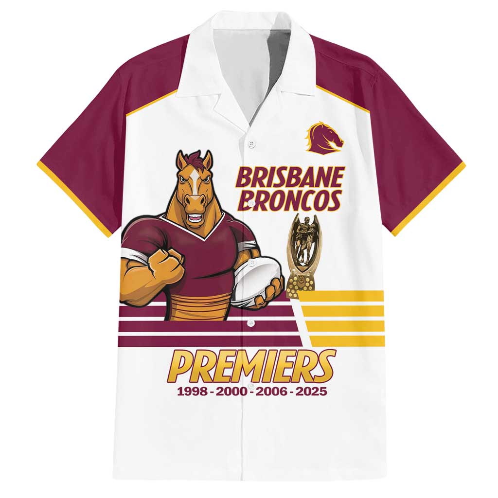 Brisbane Broncos Rugby Personalised Hawaiian Shirt NRL 4th Premiers Proud - Vibe Hoodie