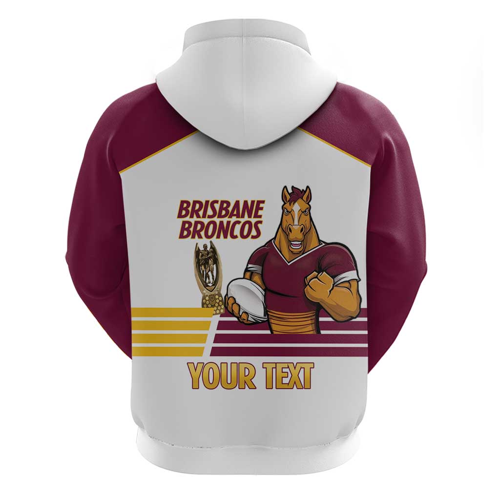 Brisbane Broncos Rugby Personalised Hoodie NRL 4th Premiers Proud - Vibe Hoodie