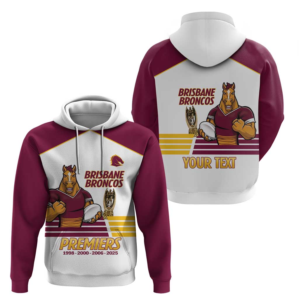 Brisbane Broncos Rugby Personalised Hoodie NRL 4th Premiers Proud - Vibe Hoodie