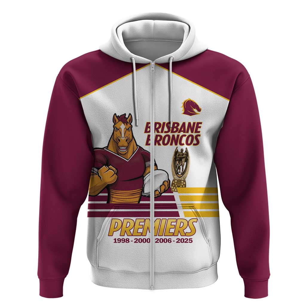 Brisbane Broncos Rugby Personalised Hoodie NRL 4th Premiers Proud - Vibe Hoodie