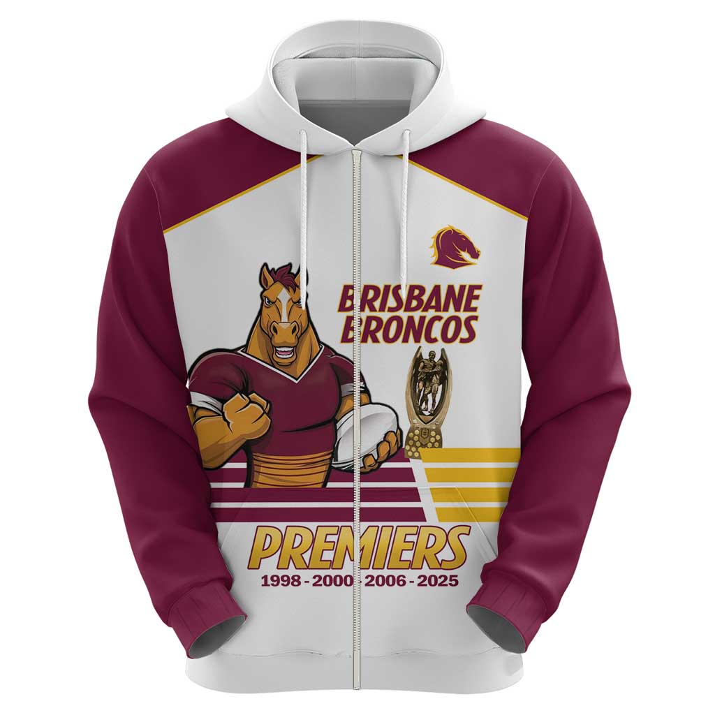 Brisbane Broncos Rugby Personalised Hoodie NRL 4th Premiers Proud - Vibe Hoodie