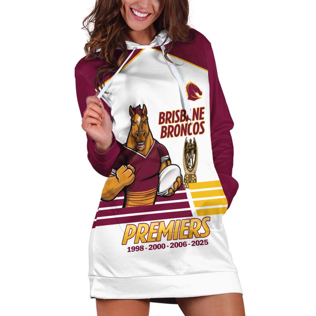 Brisbane Broncos Rugby Personalised Hoodie Dress NRL 4th Premiers Proud - Vibe Hoodie
