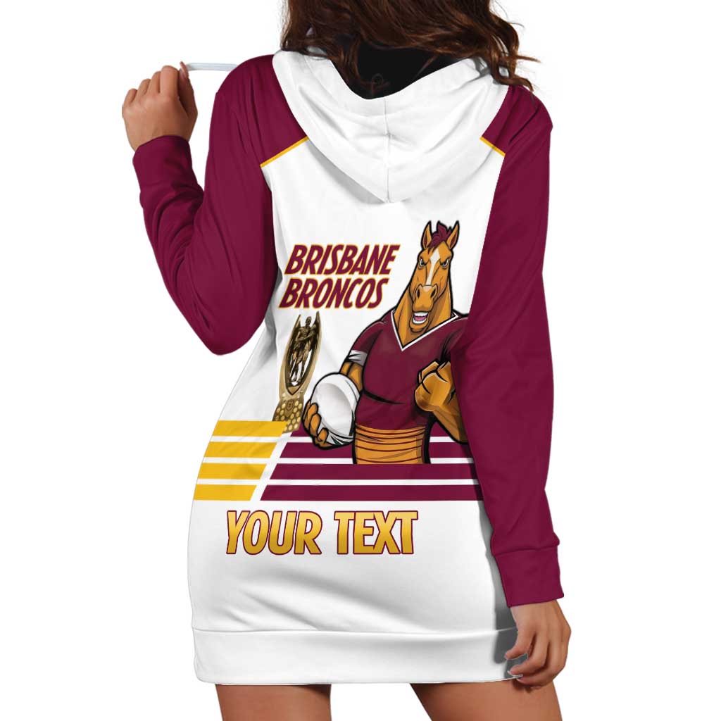 Brisbane Broncos Rugby Personalised Hoodie Dress NRL 4th Premiers Proud - Vibe Hoodie