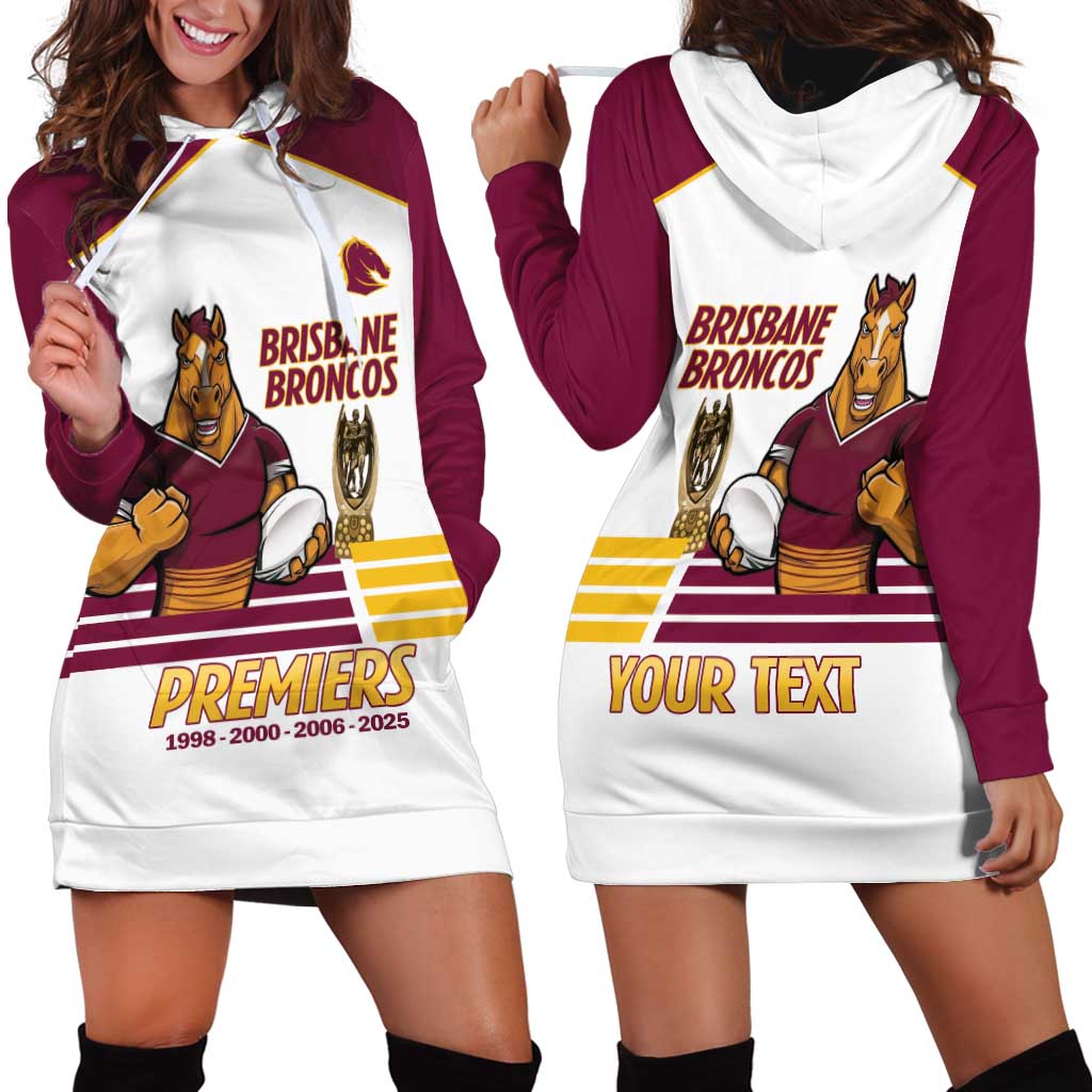 Brisbane Broncos Rugby Personalised Hoodie Dress NRL 4th Premiers Proud - Vibe Hoodie