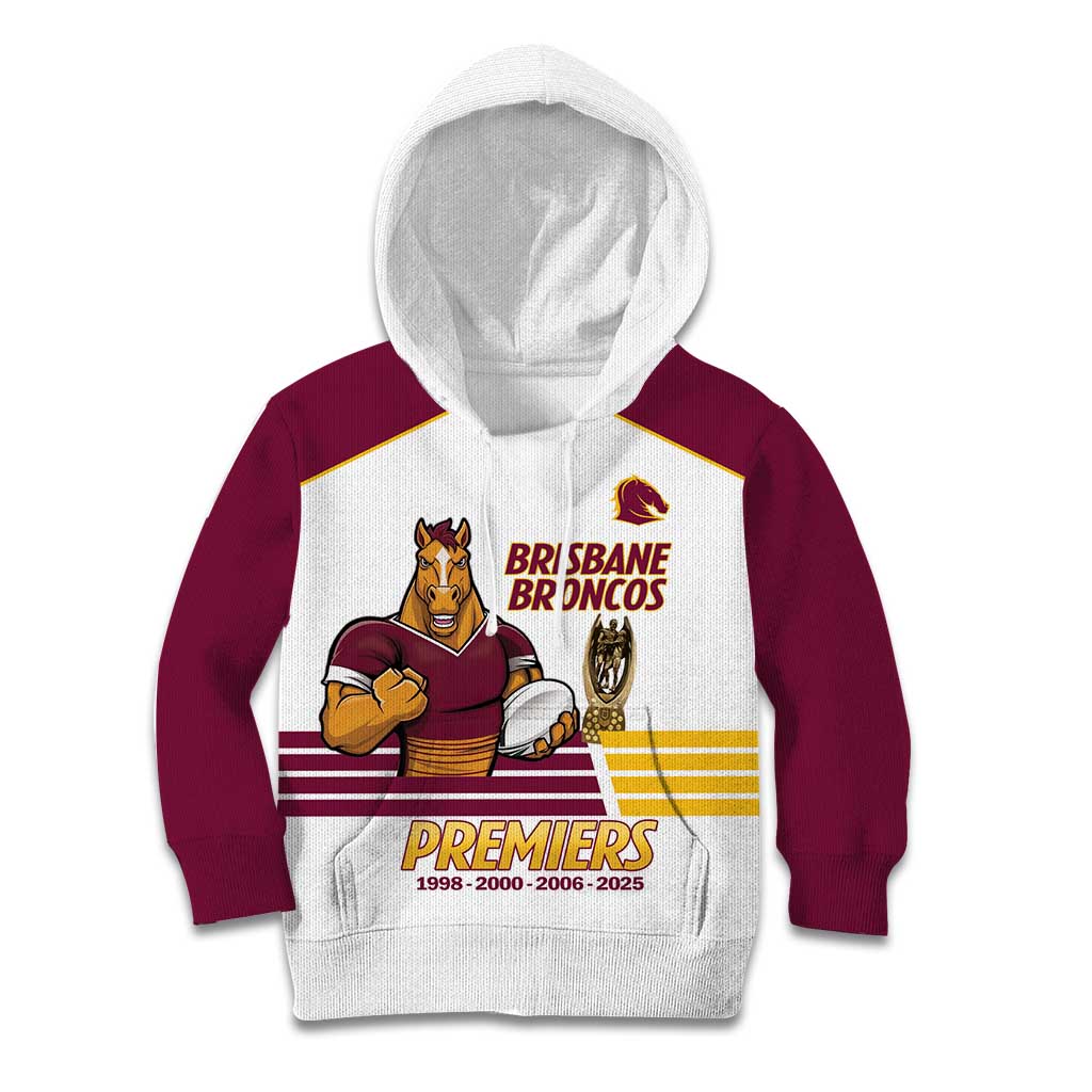 Brisbane Broncos Rugby Personalised Kid Hoodie NRL 4th Premiers Proud - Vibe Hoodie