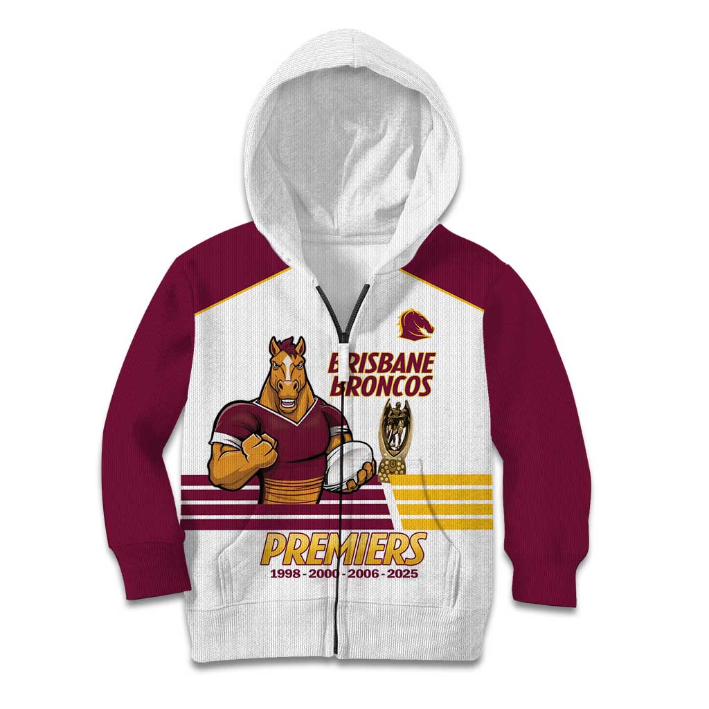 Brisbane Broncos Rugby Personalised Kid Hoodie NRL 4th Premiers Proud - Vibe Hoodie