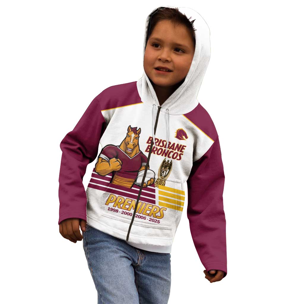 Brisbane Broncos Rugby Personalised Kid Hoodie NRL 4th Premiers Proud - Vibe Hoodie