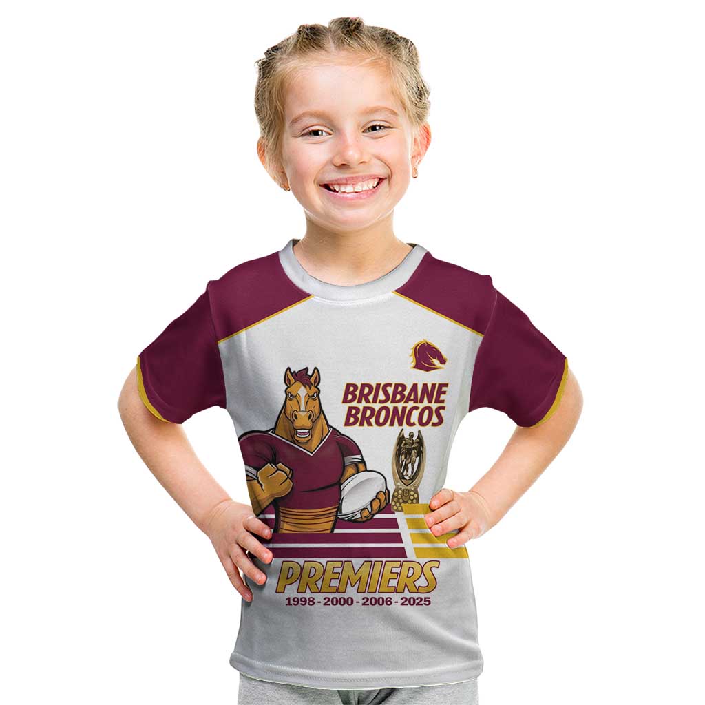 Brisbane Broncos Rugby Personalised Kid T Shirt NRL 4th Premiers Proud - Vibe Hoodie