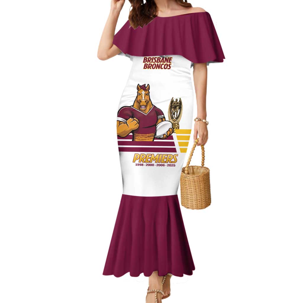 Brisbane Broncos Rugby Personalised Mermaid Dress NRL 4th Premiers Proud - Vibe Hoodie