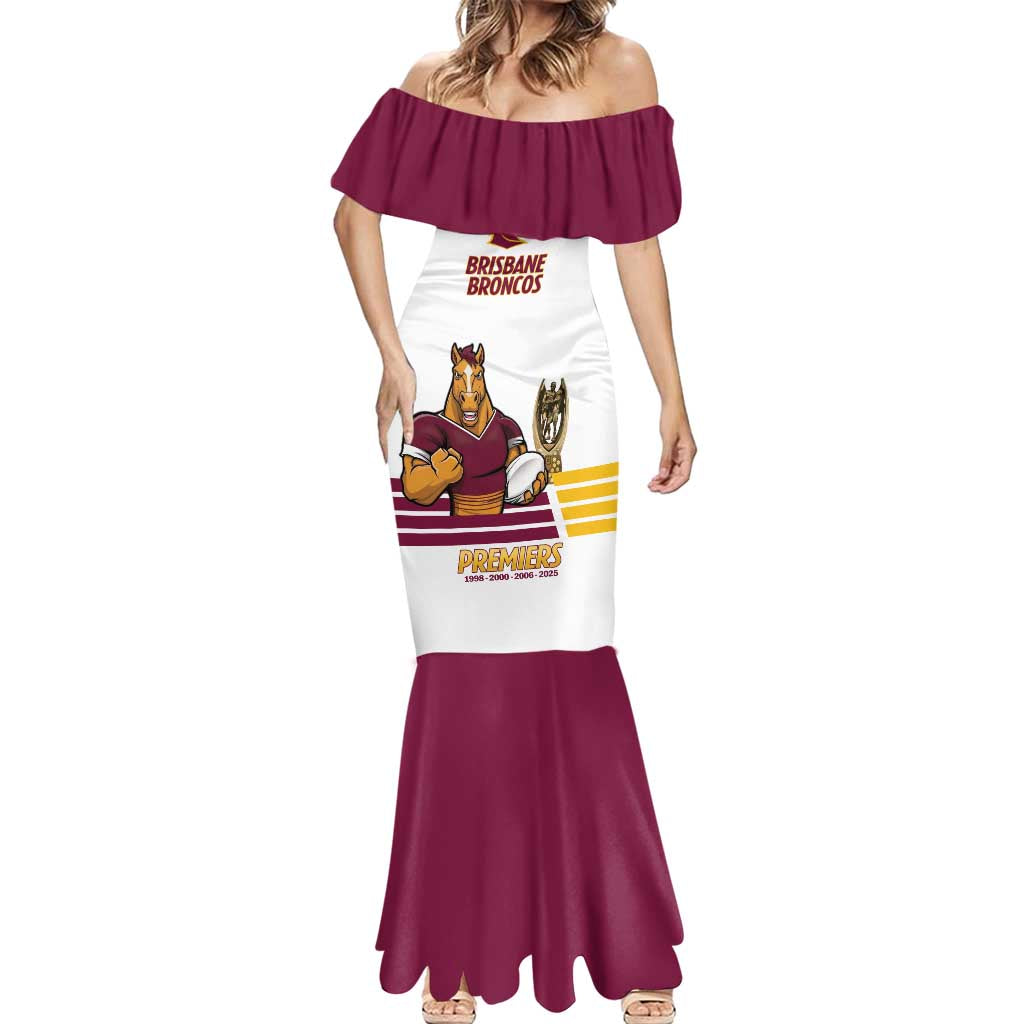 Brisbane Broncos Rugby Personalised Mermaid Dress NRL 4th Premiers Proud - Vibe Hoodie