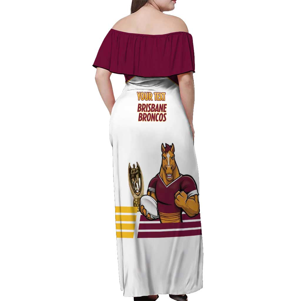 Brisbane Broncos Rugby Personalised Off Shoulder Maxi Dress NRL 4th Premiers Proud - Vibe Hoodie