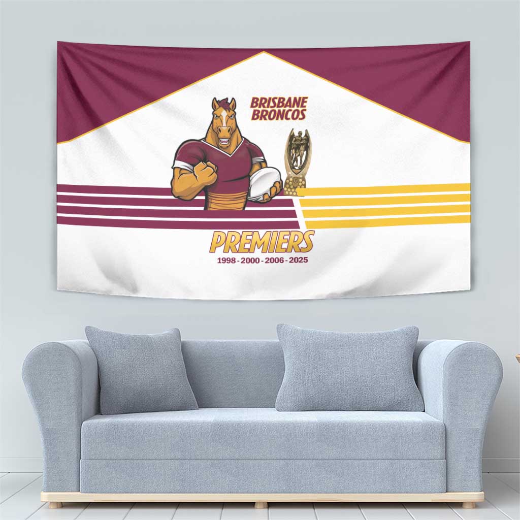 Brisbane Broncos Rugby Tapestry NRL 4th Premiers Proud - Vibe Hoodie