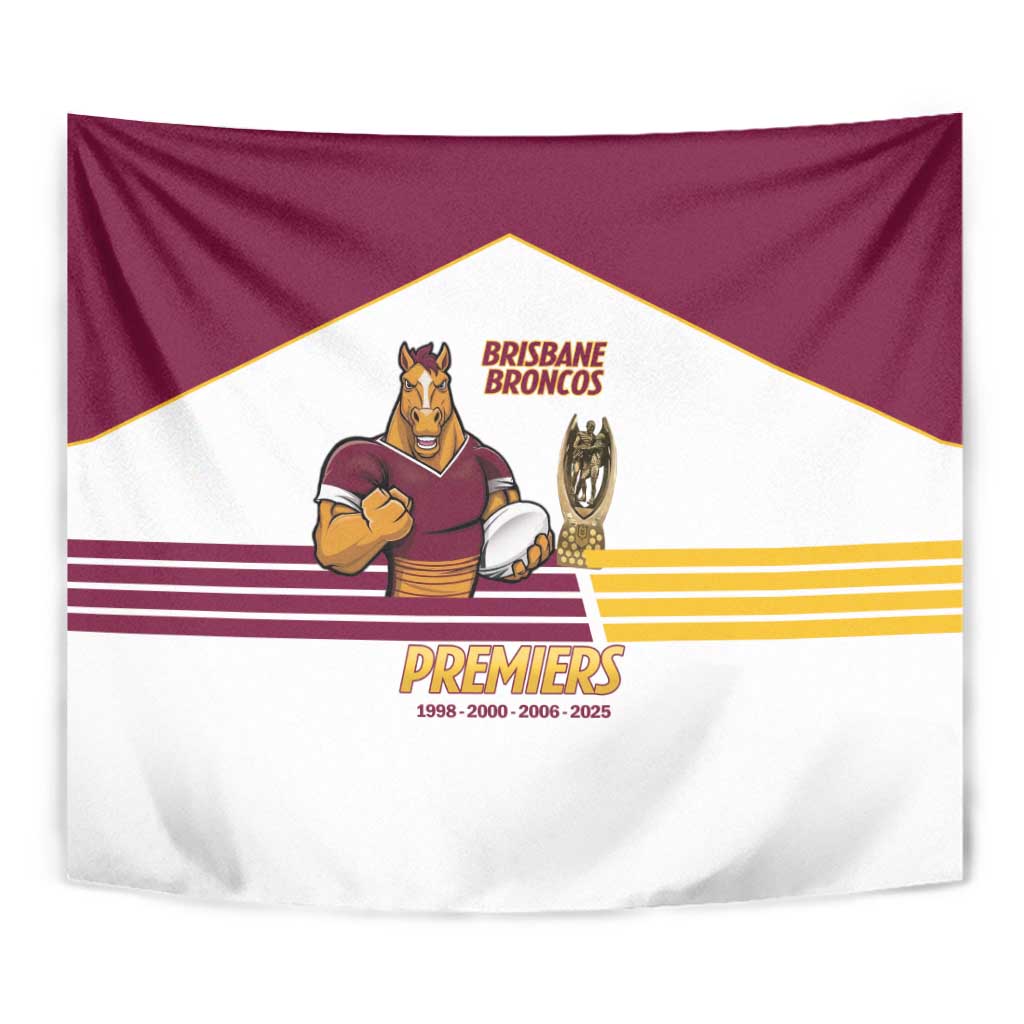 Brisbane Broncos Rugby Tapestry NRL 4th Premiers Proud - Vibe Hoodie