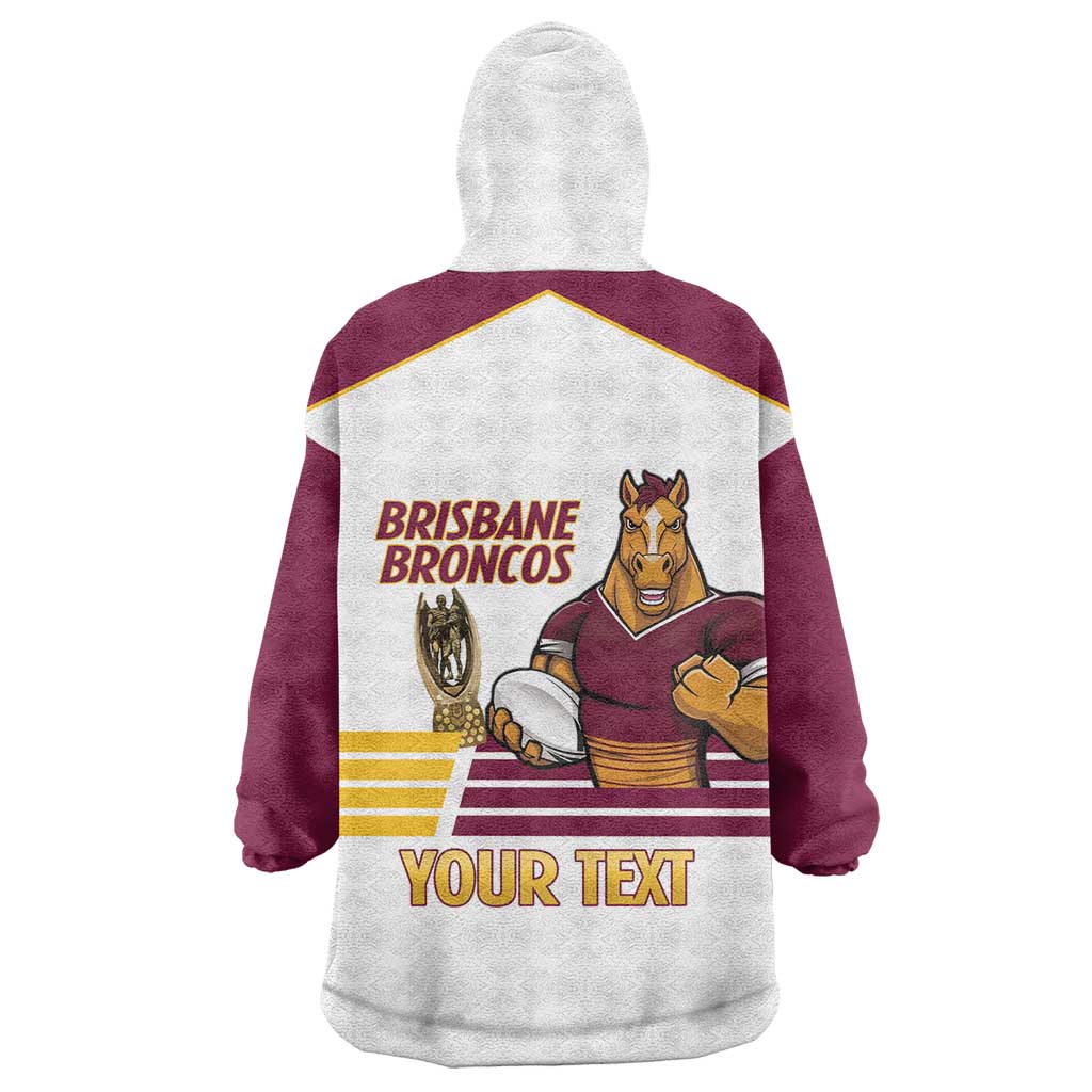 Brisbane Broncos Rugby Personalised Wearable Blanket Hoodie NRL 4th Premiers Proud - Vibe Hoodie