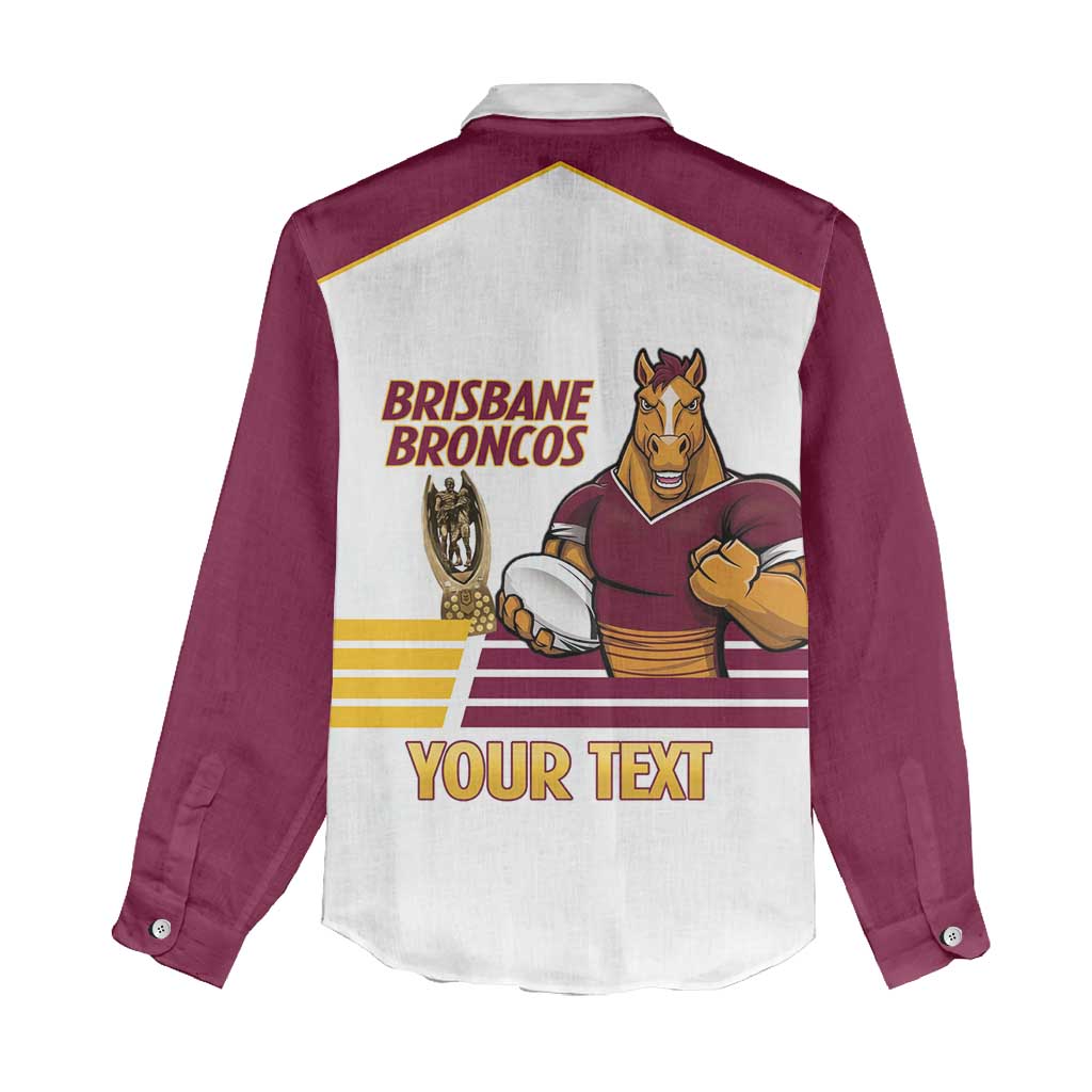 Brisbane Broncos Rugby Personalised Women Casual Shirt NRL 4th Premiers Proud - Vibe Hoodie