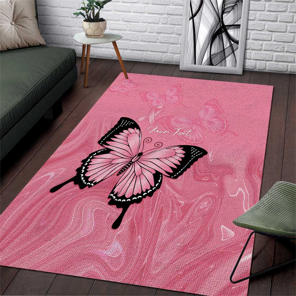 Personalised Australia Breast Cancer Awareness Area Rug Pink Ribbon Butterfly Opal Pattern - Vibe Hoodie