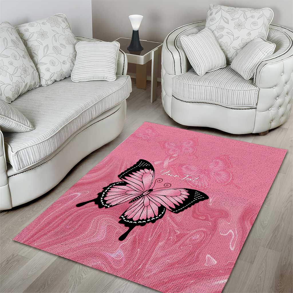 Personalised Australia Breast Cancer Awareness Area Rug Pink Ribbon Butterfly Opal Pattern - Vibe Hoodie