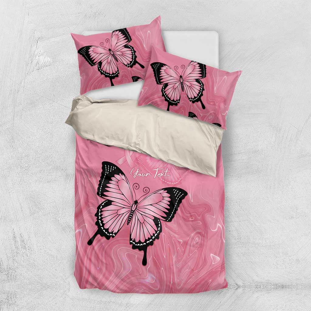 Personalised Australia Breast Cancer Awareness Bedding Set Pink Ribbon Butterfly Opal Pattern - Vibe Hoodie