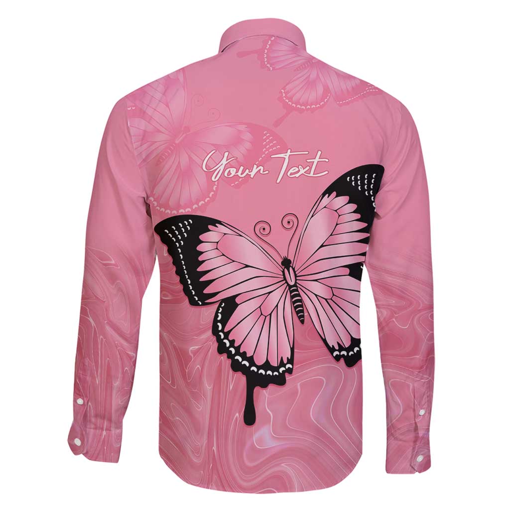 Personalised Australia Breast Cancer Awareness Family Matching Long Sleeve Bodycon Dress and Hawaiian Shirt Pink Ribbon Butterfly Opal Pattern - Vibe Hoodie