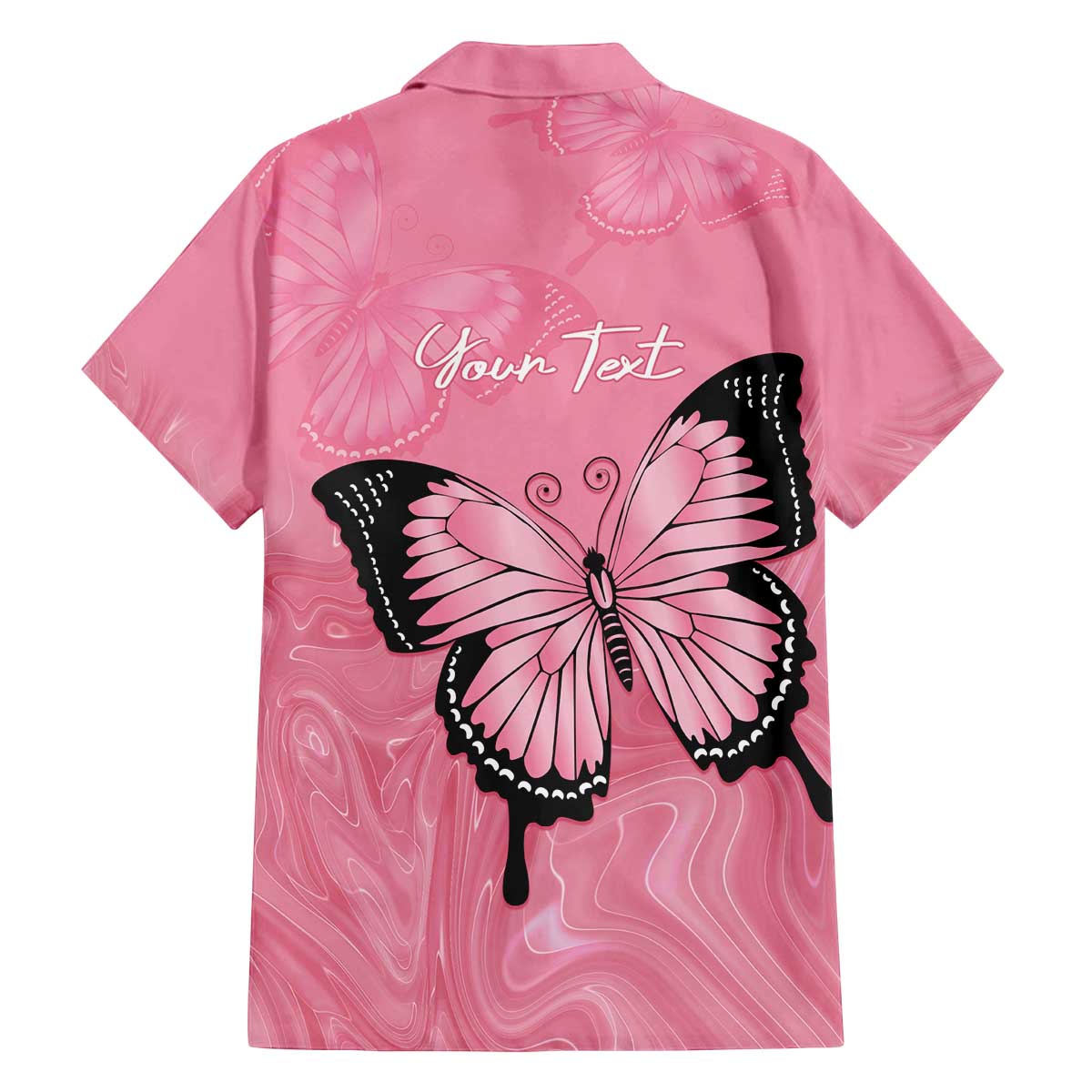 Personalised Australia Breast Cancer Awareness Family Matching Off The Shoulder Long Sleeve Dress and Hawaiian Shirt Pink Ribbon Butterfly Opal Pattern - Vibe Hoodie