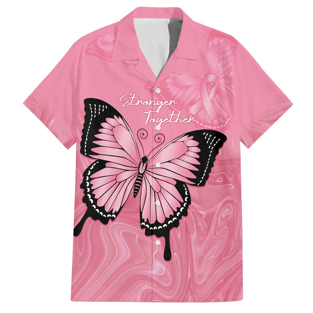 Personalised Australia Breast Cancer Awareness Family Matching Puletasi and Hawaiian Shirt Pink Ribbon Butterfly Opal Pattern - Vibe Hoodie