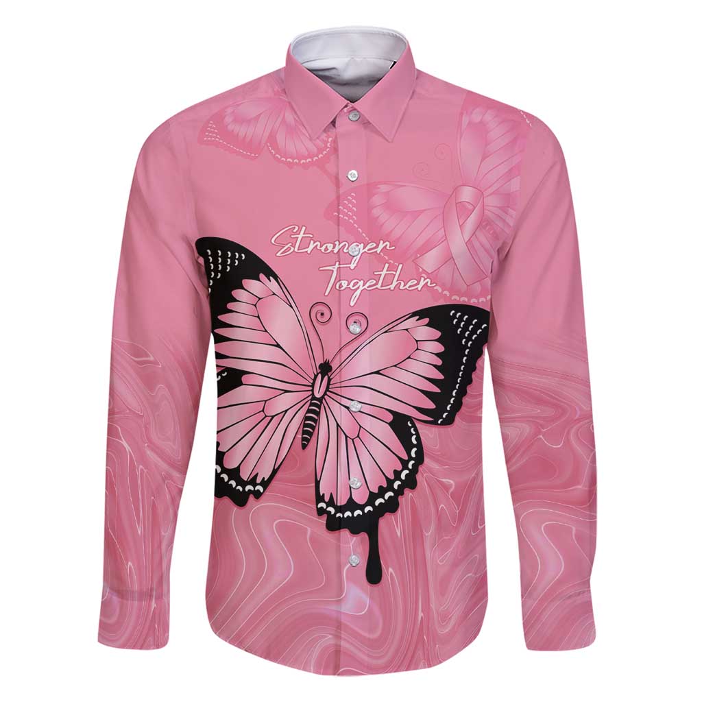 Personalised Australia Breast Cancer Awareness Family Matching Tank Maxi Dress and Hawaiian Shirt Pink Ribbon Butterfly Opal Pattern - Vibe Hoodie