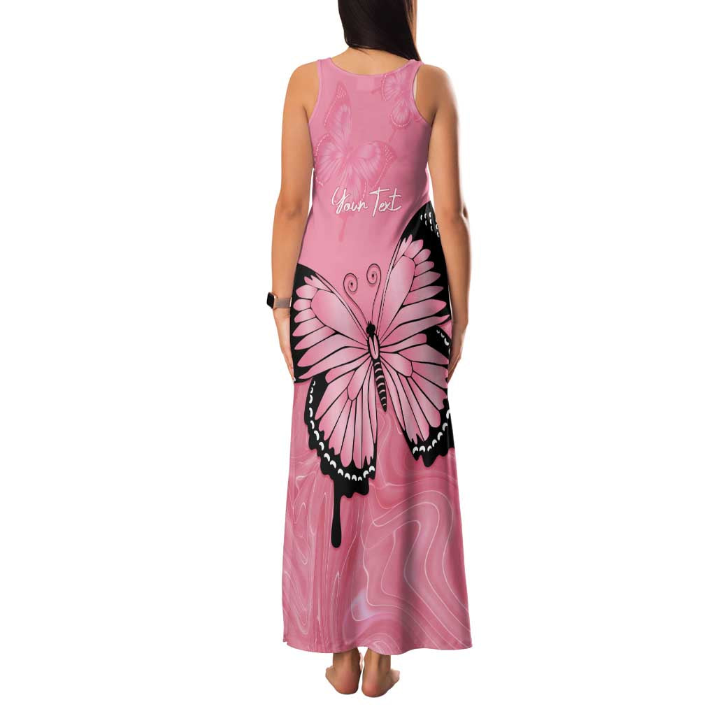 Personalised Australia Breast Cancer Awareness Family Matching Tank Maxi Dress and Hawaiian Shirt Pink Ribbon Butterfly Opal Pattern - Vibe Hoodie