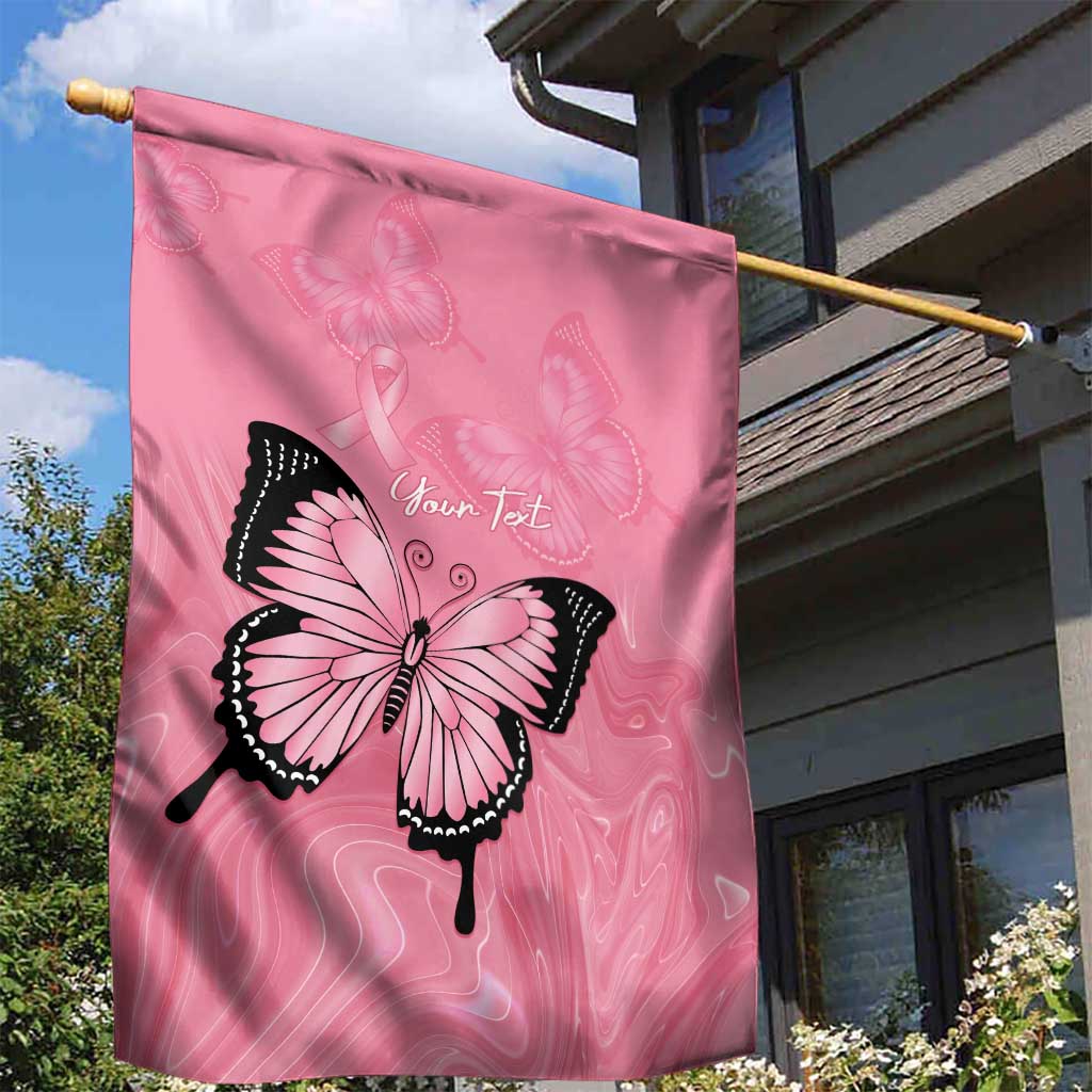 Personalised Australia Breast Cancer Awareness Garden Flag Pink Ribbon Butterfly Opal Pattern - Vibe Hoodie