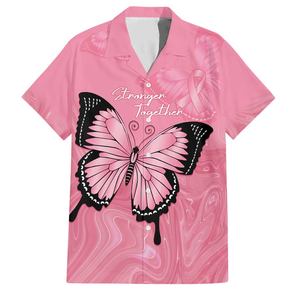 Personalised Australia Breast Cancer Awareness Hawaiian Shirt Pink Ribbon Butterfly Opal Pattern - Vibe Hoodie