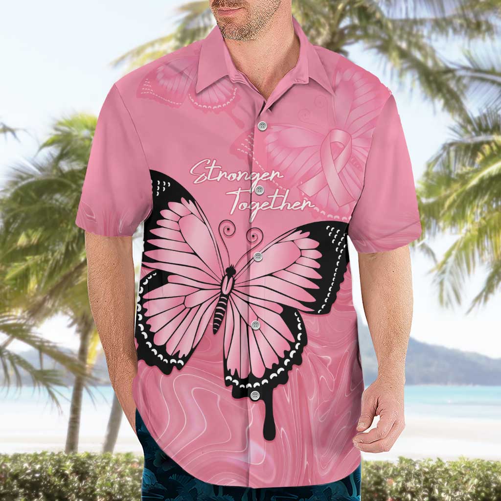 Personalised Australia Breast Cancer Awareness Hawaiian Shirt Pink Ribbon Butterfly Opal Pattern - Vibe Hoodie