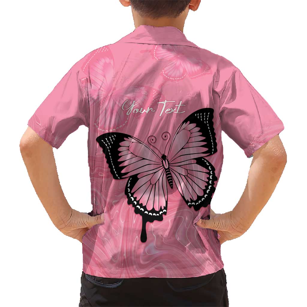 Personalised Australia Breast Cancer Awareness Hawaiian Shirt Pink Ribbon Butterfly Opal Pattern - Vibe Hoodie